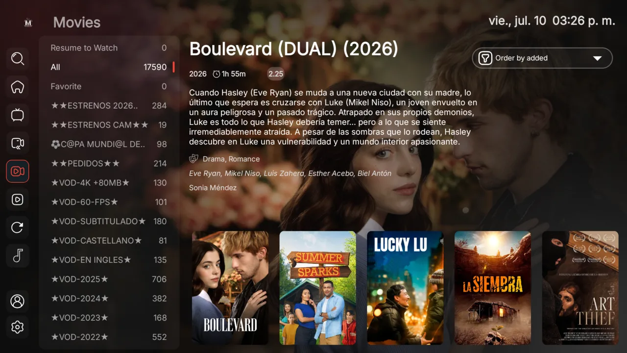 9Xtream4K — películas (VOD) con TMDB