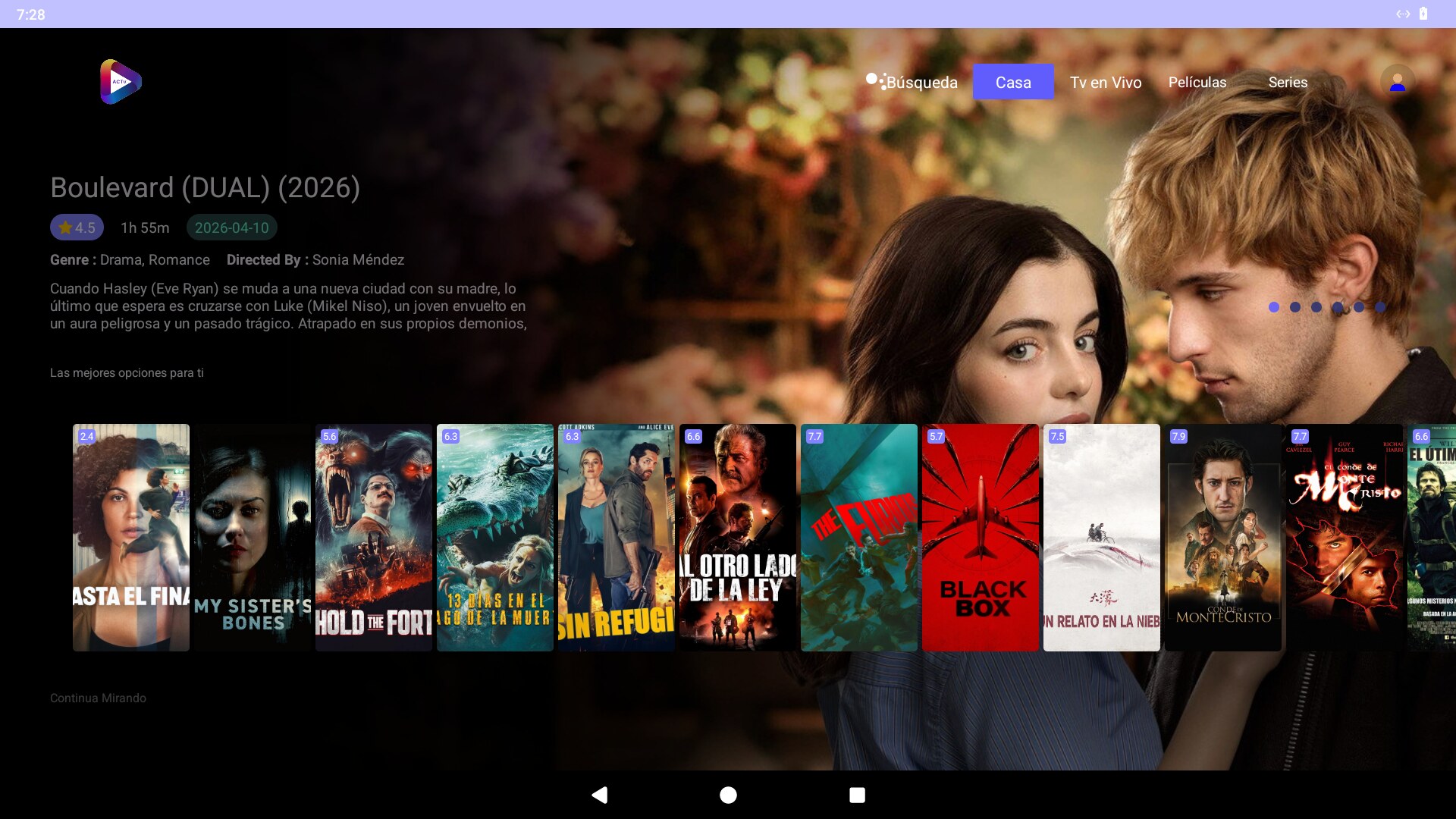 Interfaz de ACTv NETFLIX lista para personalizar con tu marca