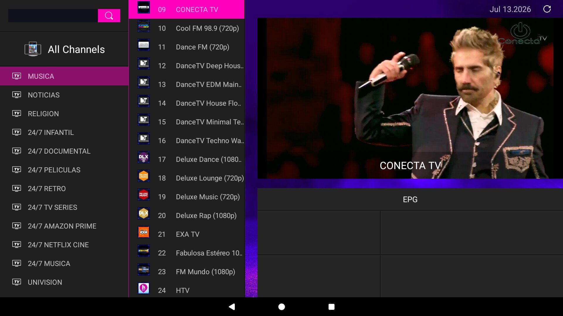 6 estilo android LAUNCHER — TV en vivo