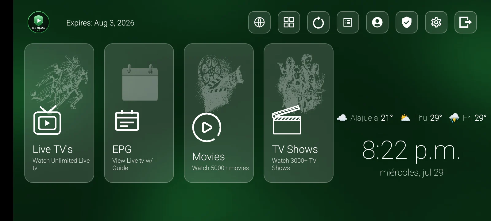 IBO Glass 43 Green home screen