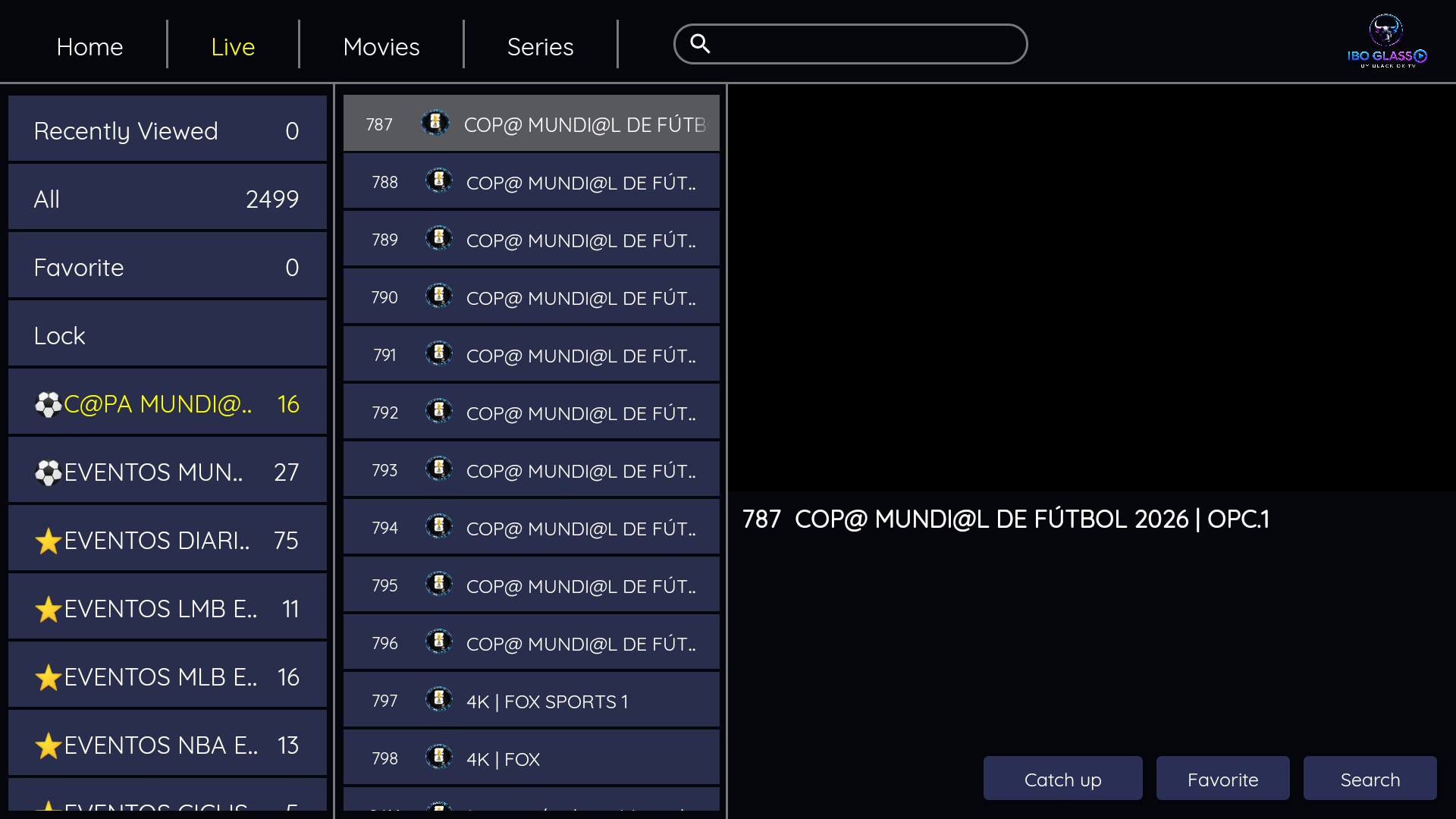 IBO X4.3 — Live TV