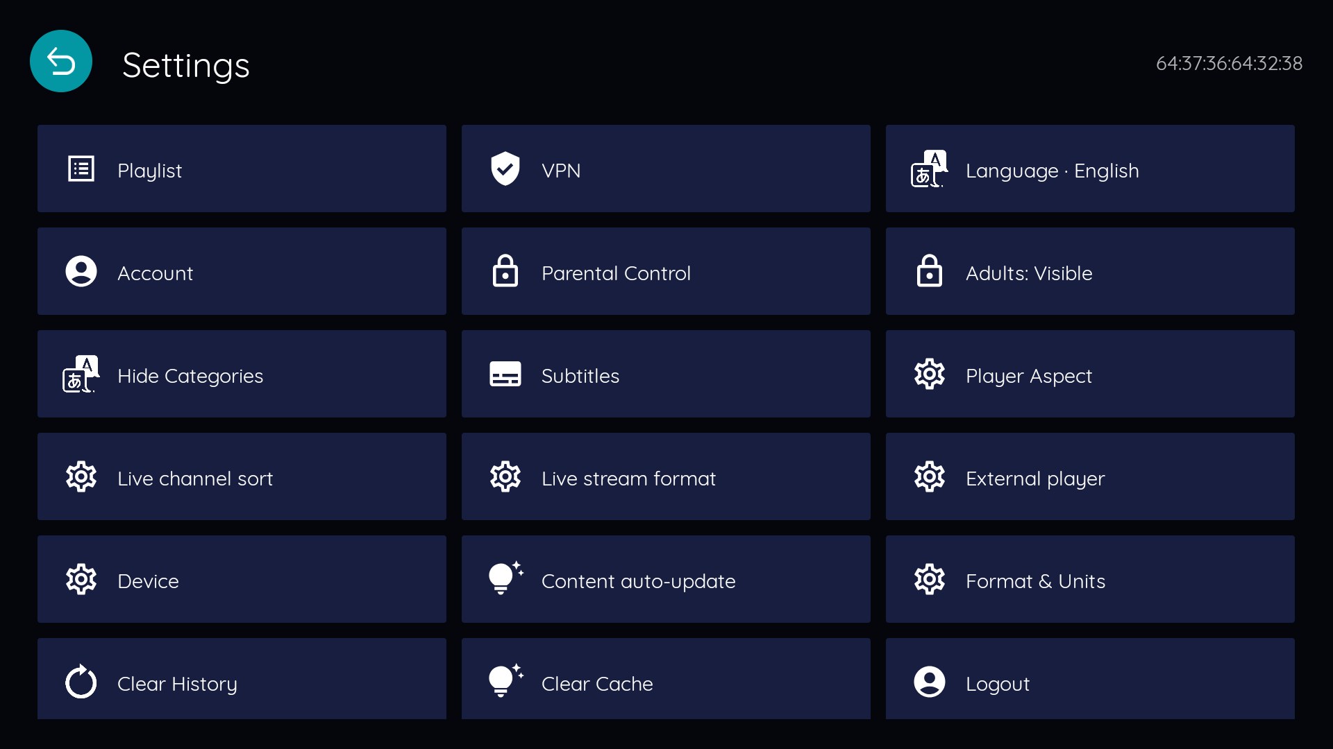 IBO X4.3 — Settings