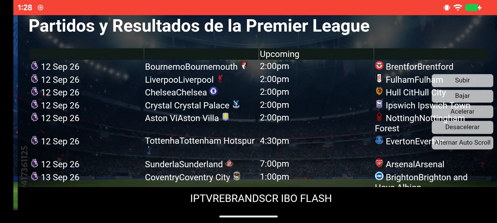 IPTVREBRANDSCR IBO FLASH - calendario de eventos deportivos