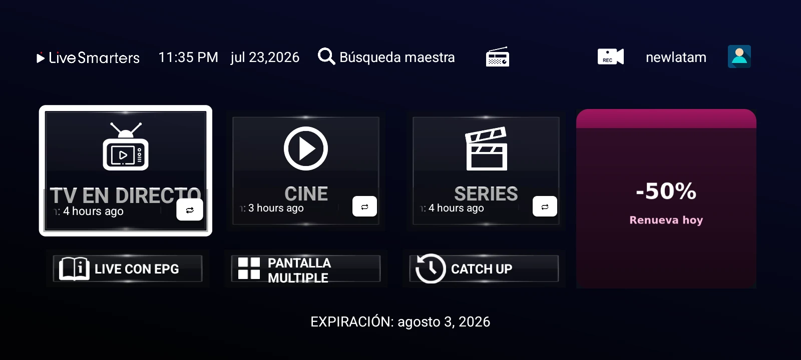 TV Mode home