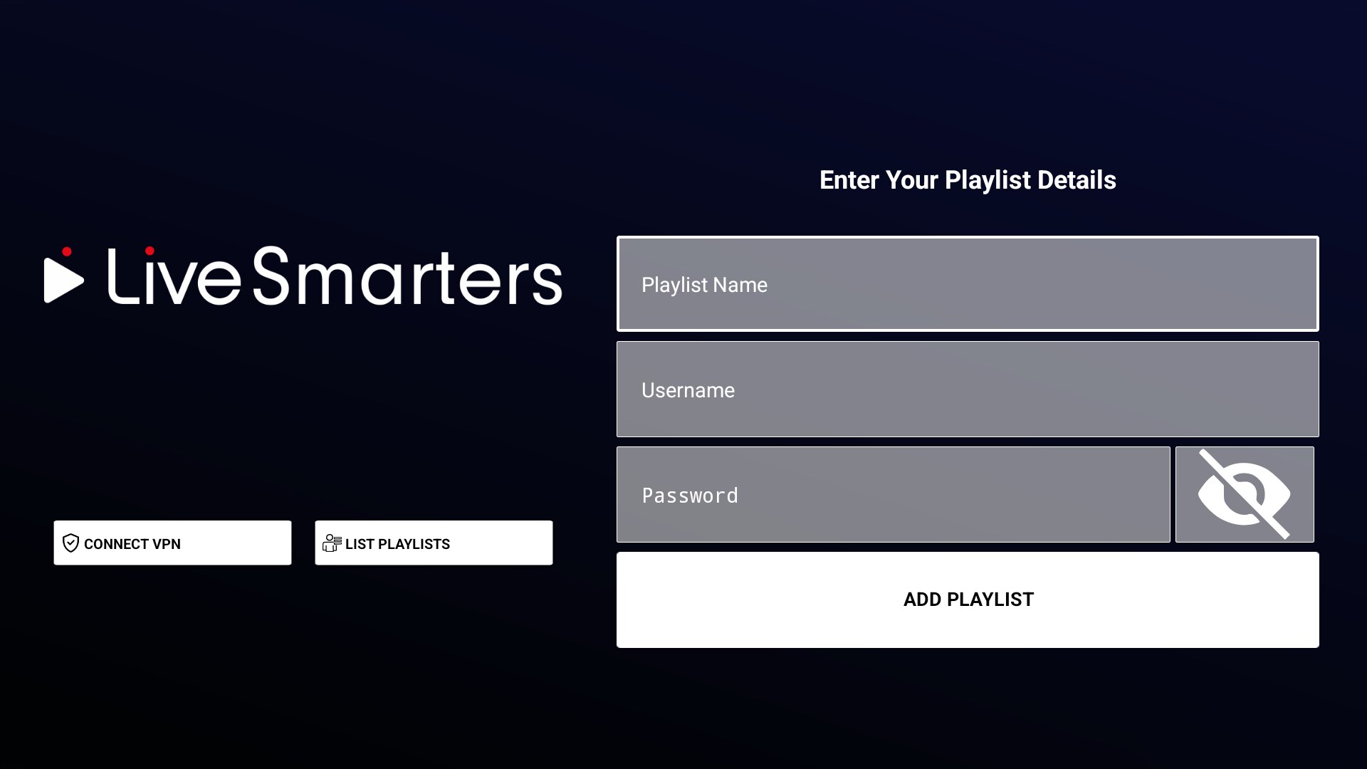 Login por lista con VPN integrada y varias listas