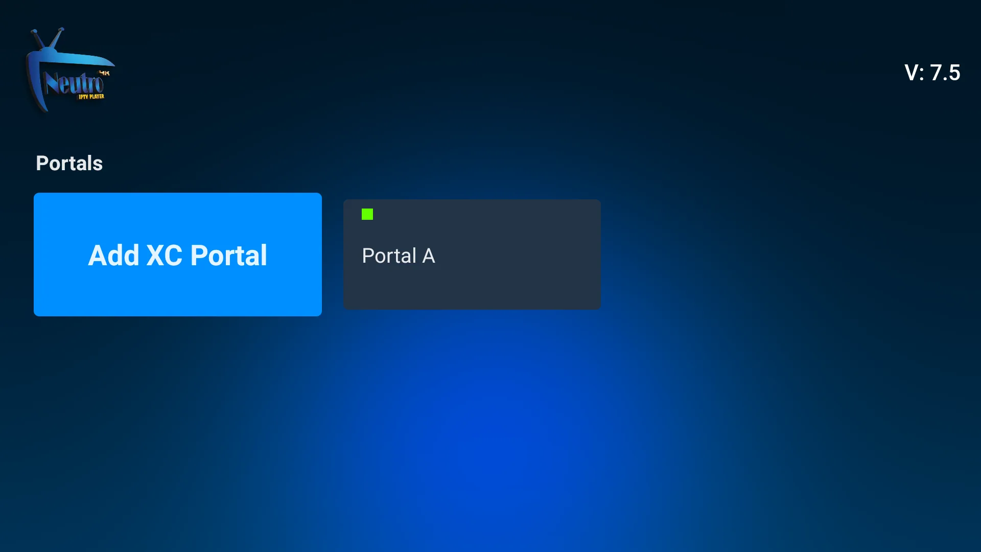 Neutro - Pantalla de portales, acceso limpio sin URL visible