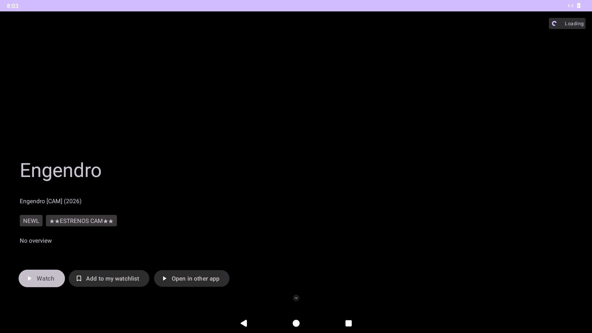 Nexus Stream TV — Ficha de película (Watch / Watchlist)