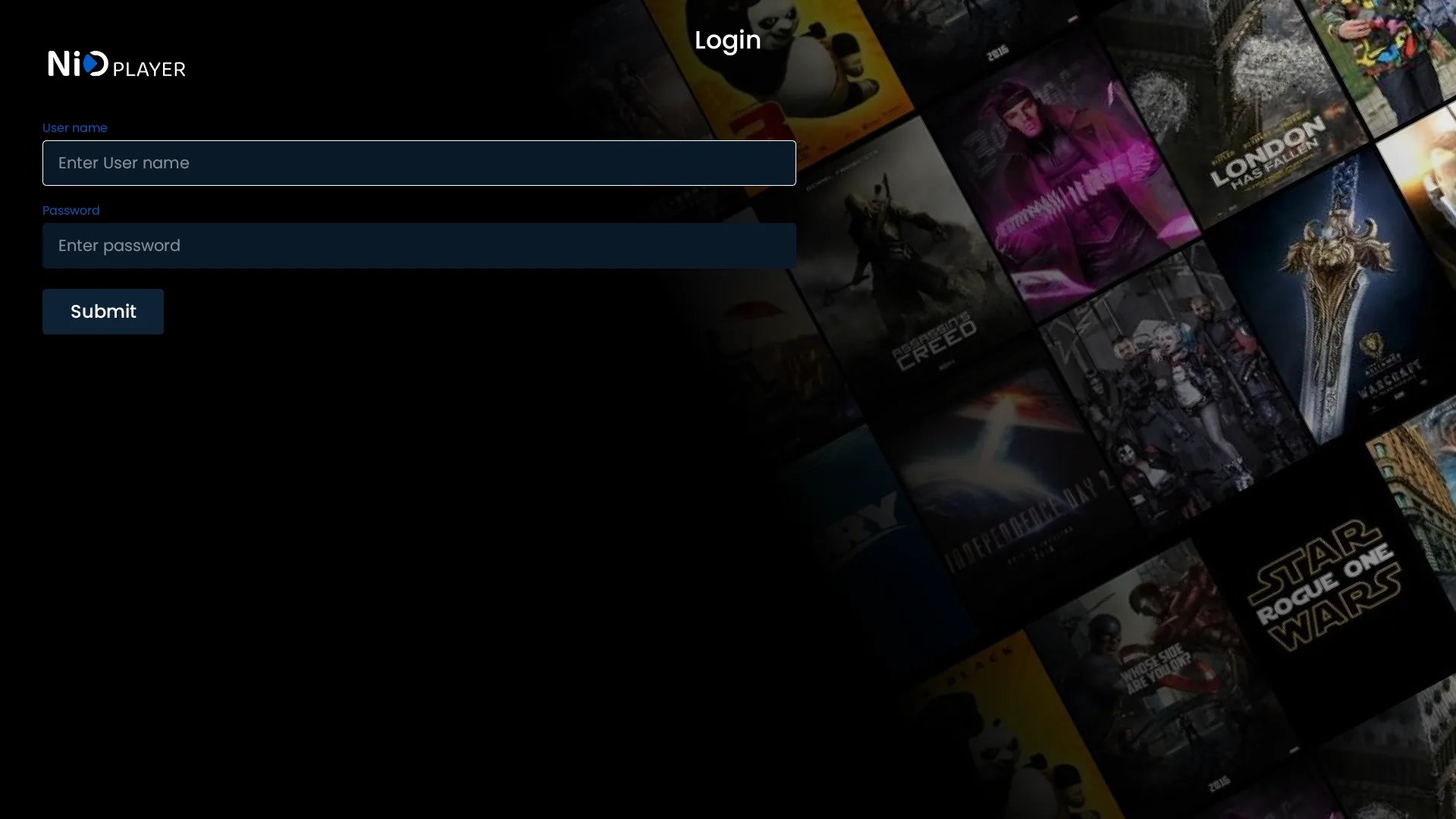 NIO PLAYER - Login con usuario y contrasena