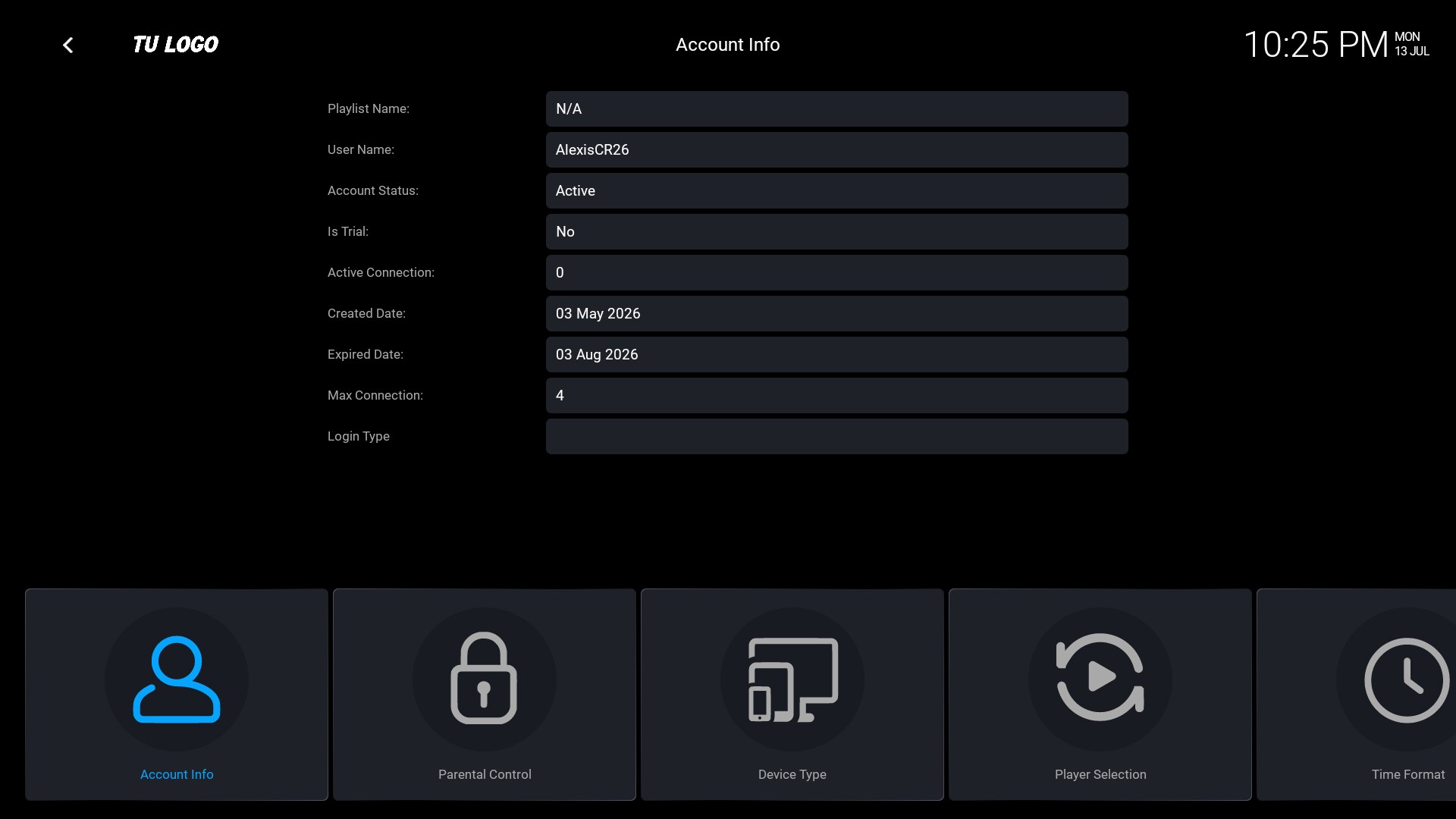 ONE STREAM — Account information