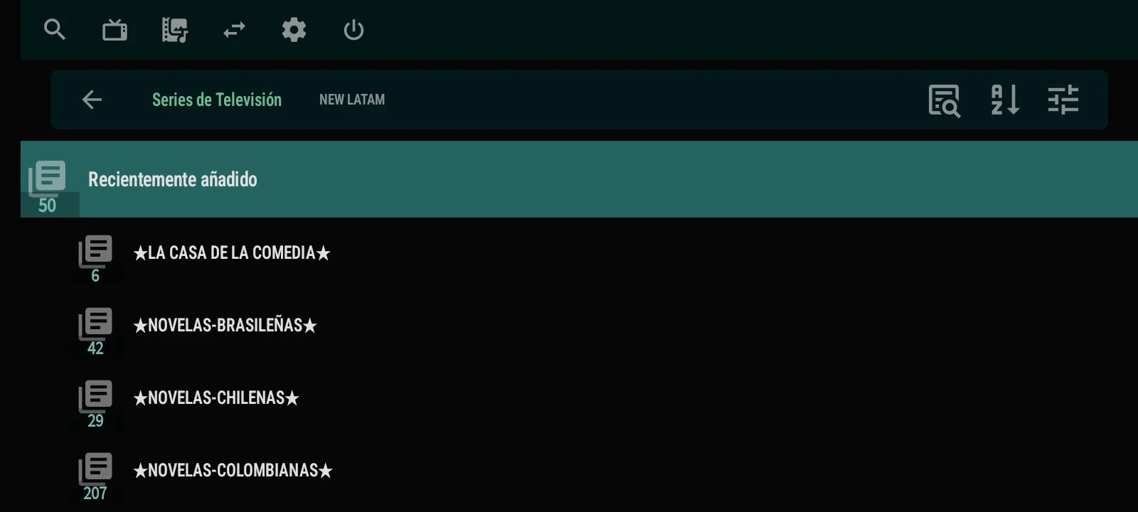 OTT Navigator Premium — TV Series categories