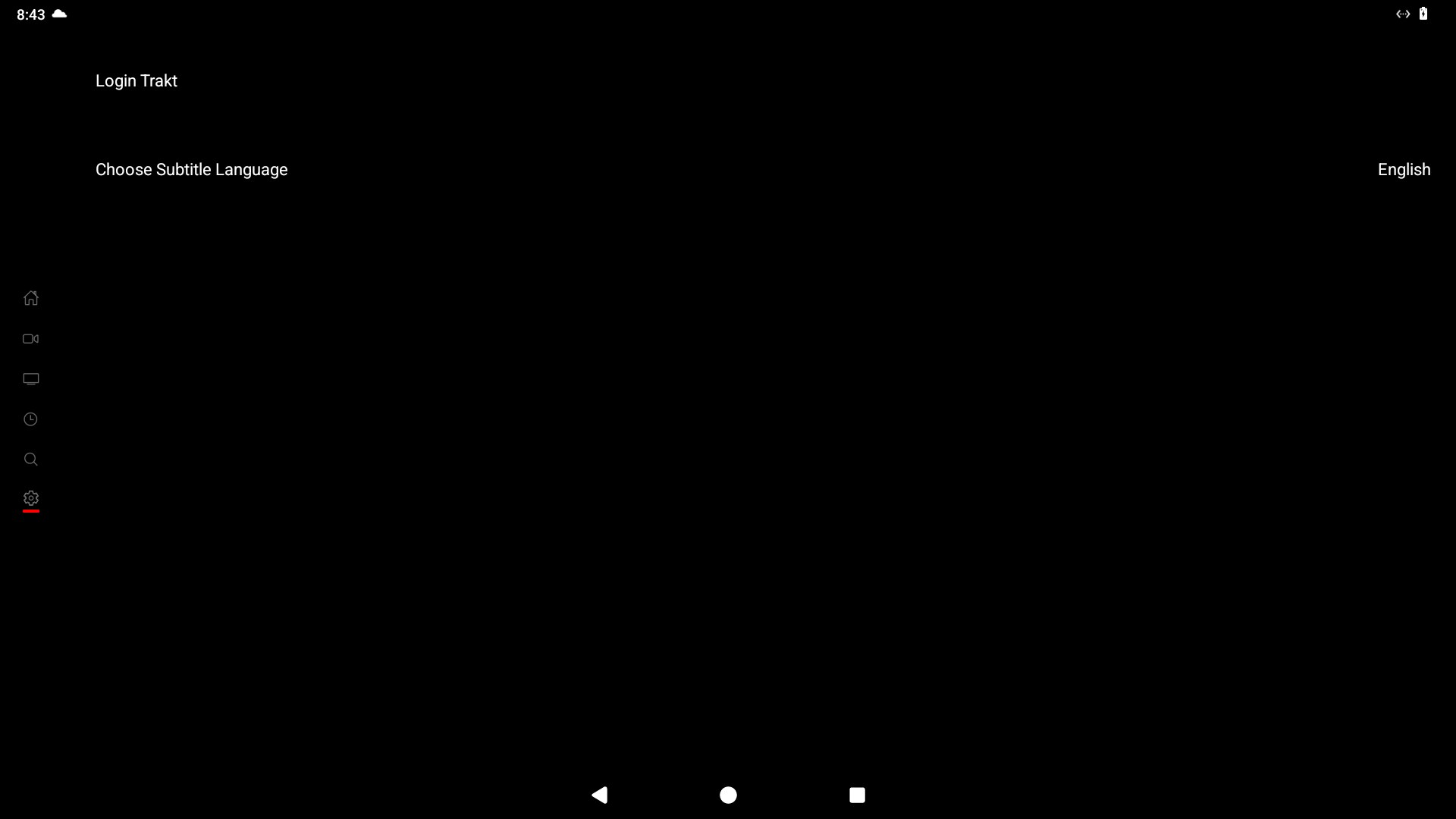 Sky Cinema Pro — Ajustes (Trakt, subtítulos)
