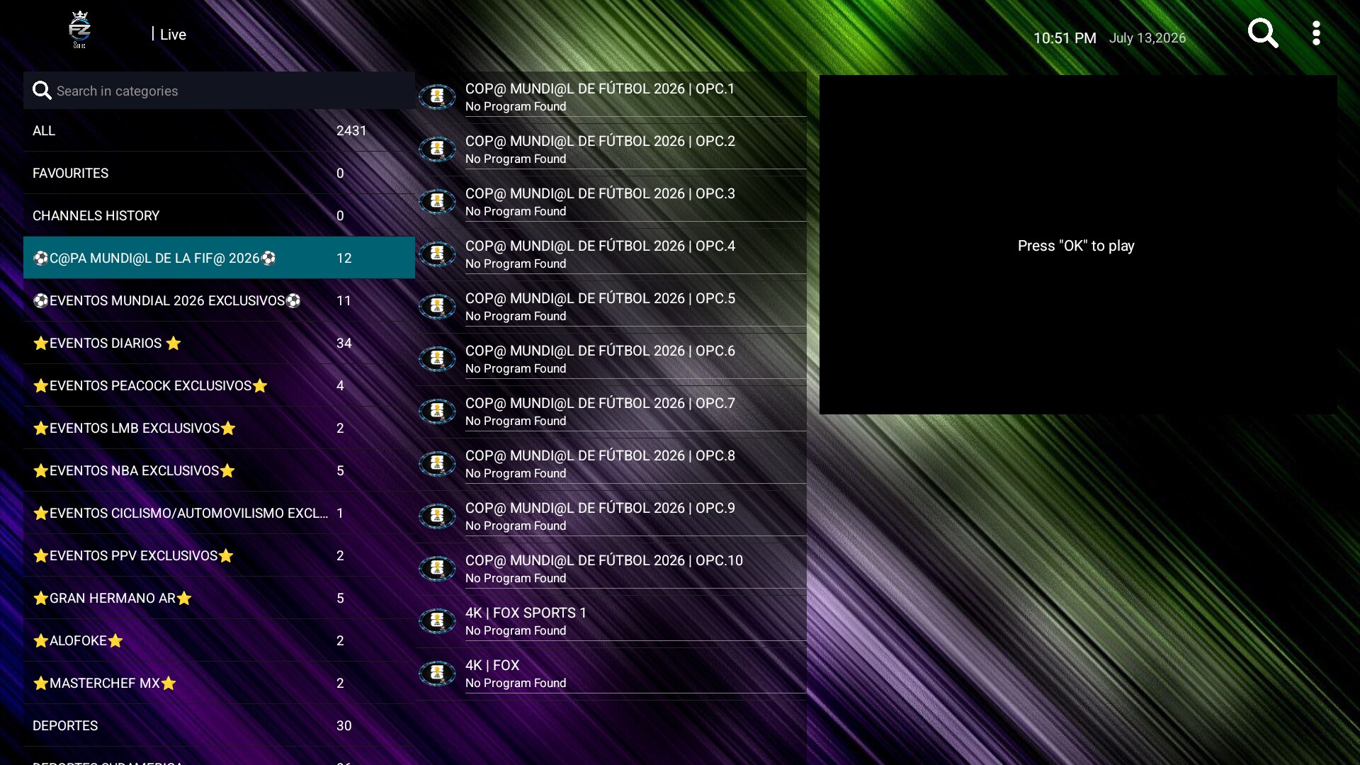 32 SKY LIVE V4 — TV en vivo