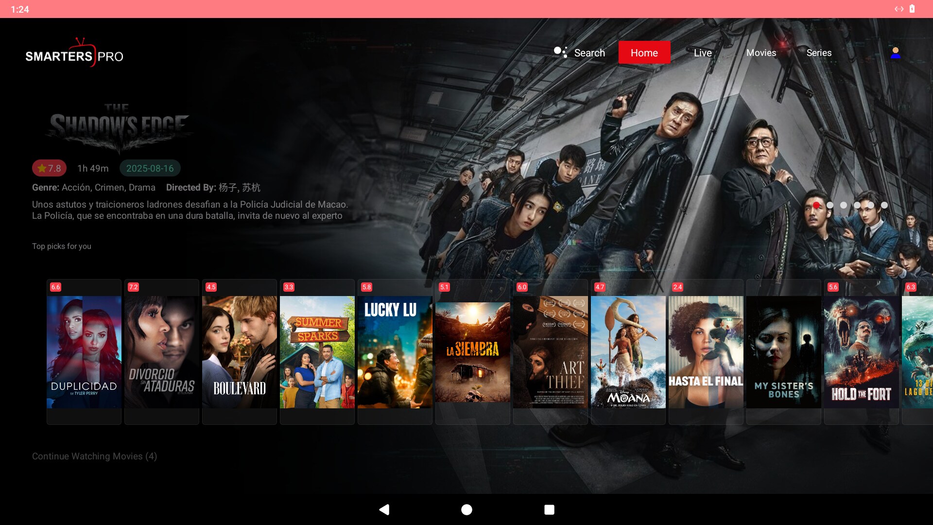 Interfaz de Smarters Dual Netflix lista para personalizar con tu marca