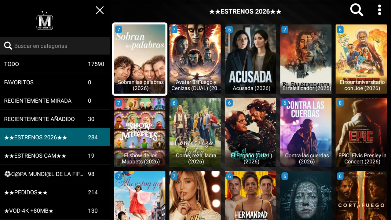 SMARTERS V5 GLASS — cine (VOD) con TMDB