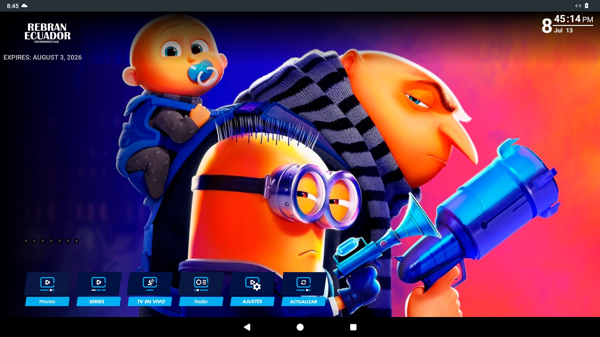 Interfaz de RATON TV SMARTERS lista para personalizar con tu marca