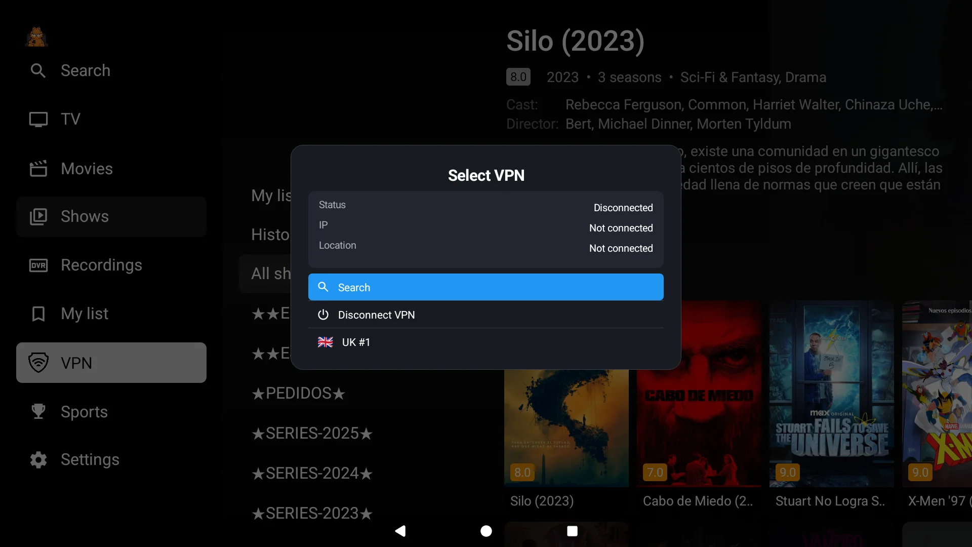 TiViMate 5.3.3 — selector de VPN integrado