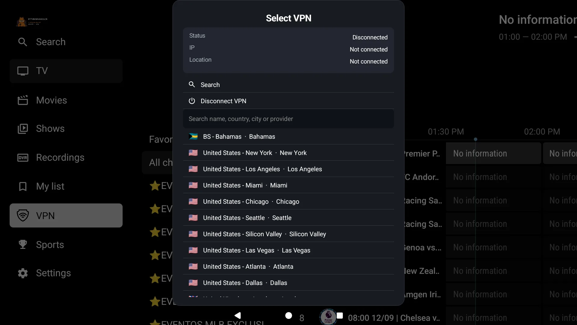 QR Login, Stalker, activation codes and VPN in TiviMate Ultra