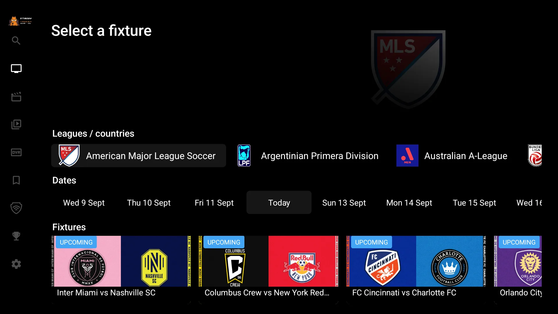 TiviMate Sports Fixtures: open the live channel from the event