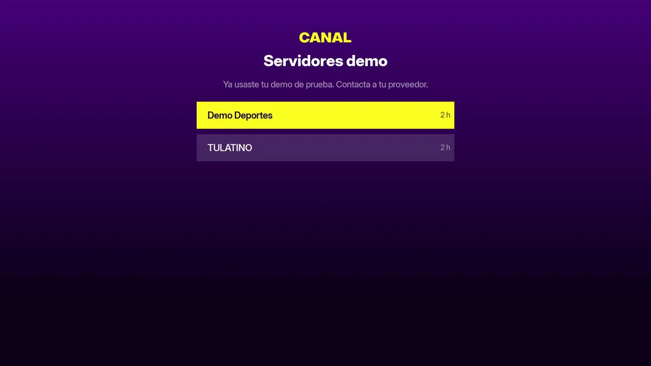 List of demo servers to try the channel before activating