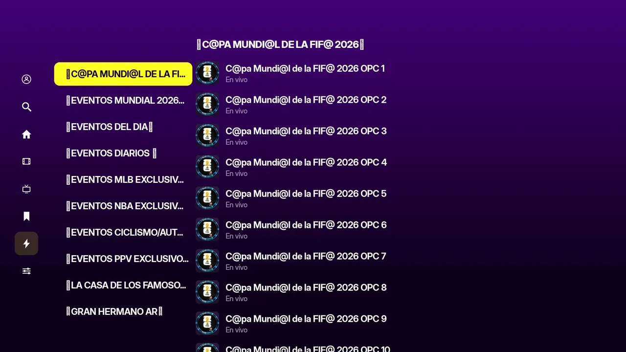 TV en vivo con categorías, canales y guía EPG en el canal Roku