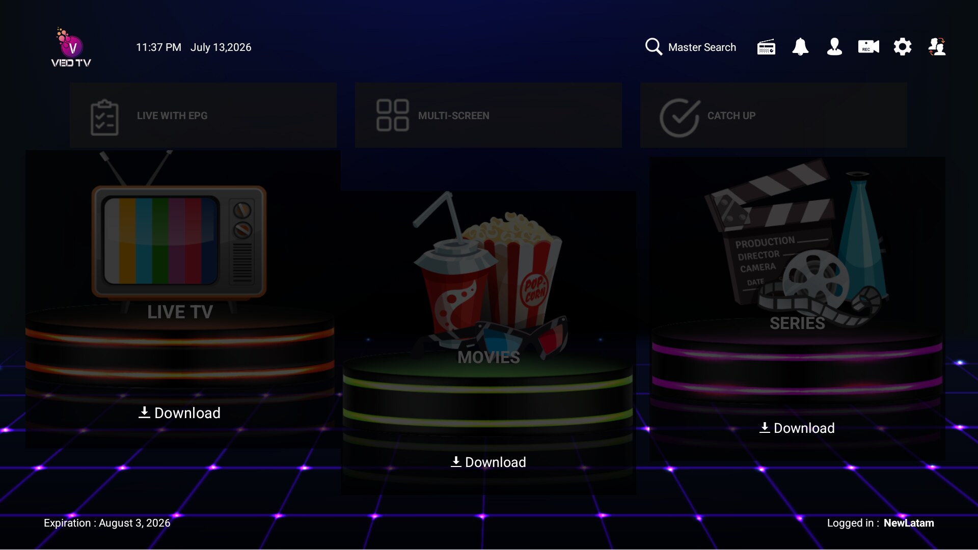 Interfaz de VEO TV lista para personalizar con tu marca