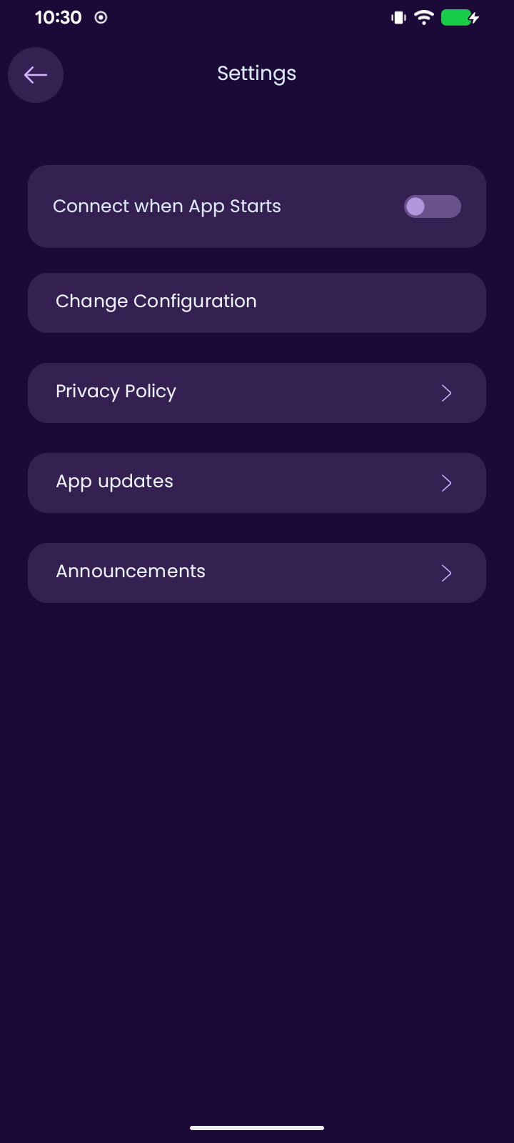 Settings con anuncios y actualizaciones