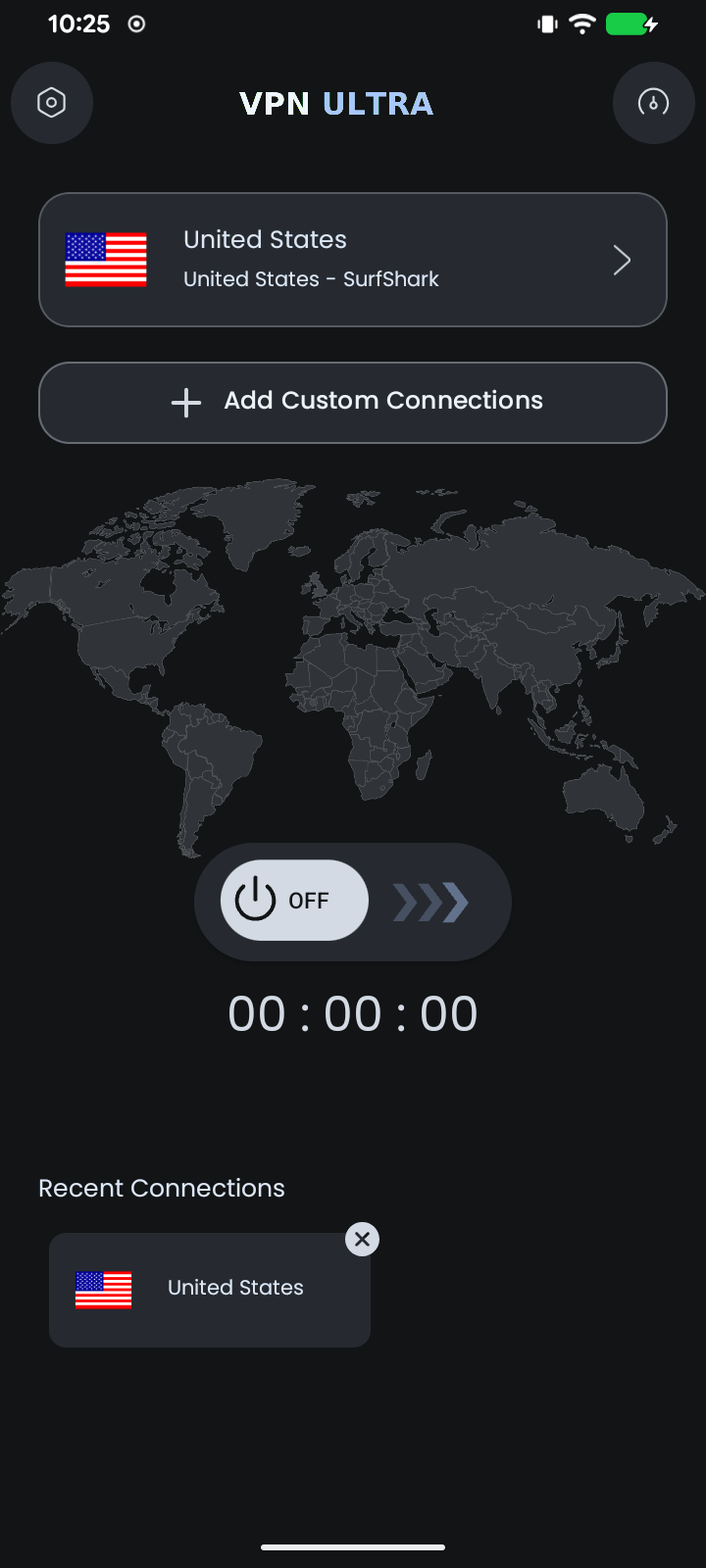 VPN ULTRA en vertical con tema Graphite