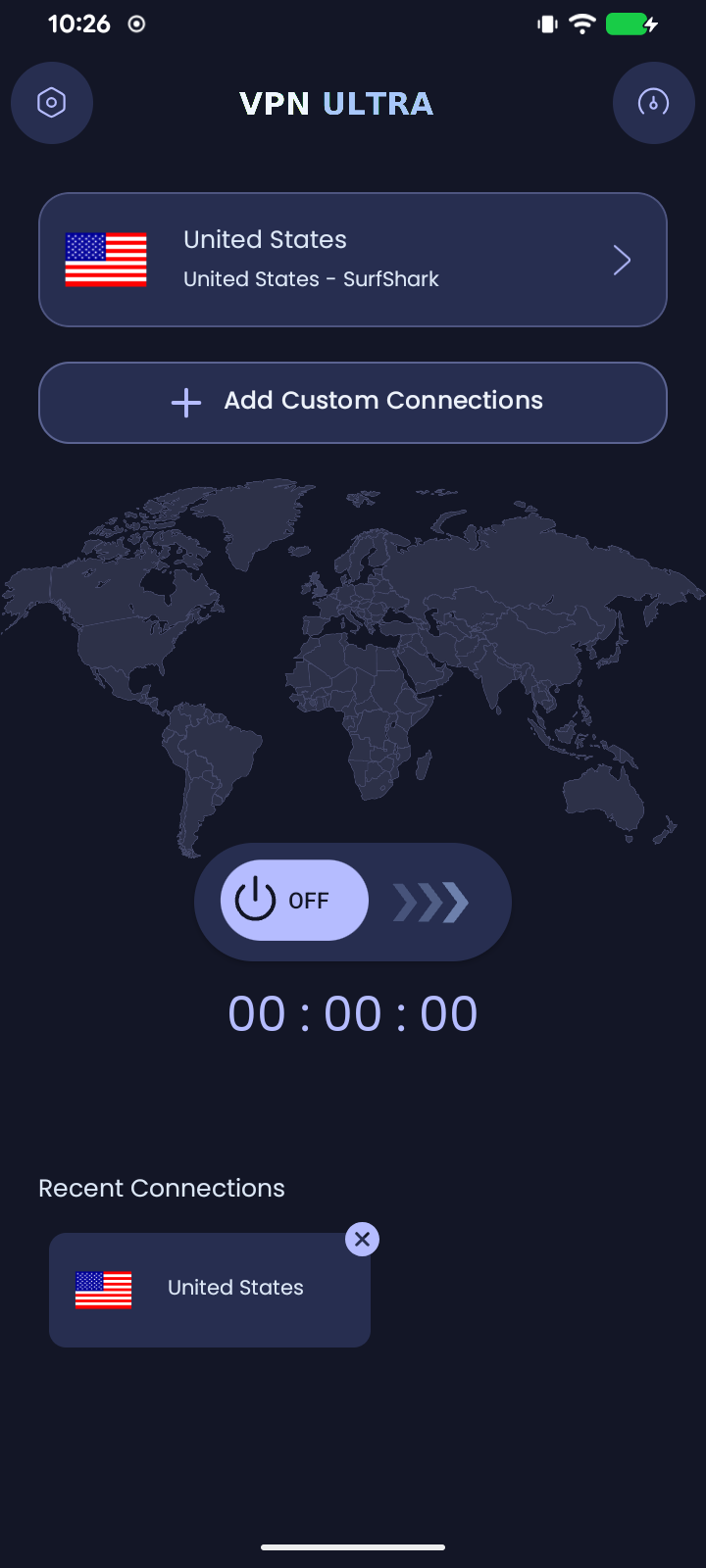 VPN ULTRA en vertical con tema Indigo