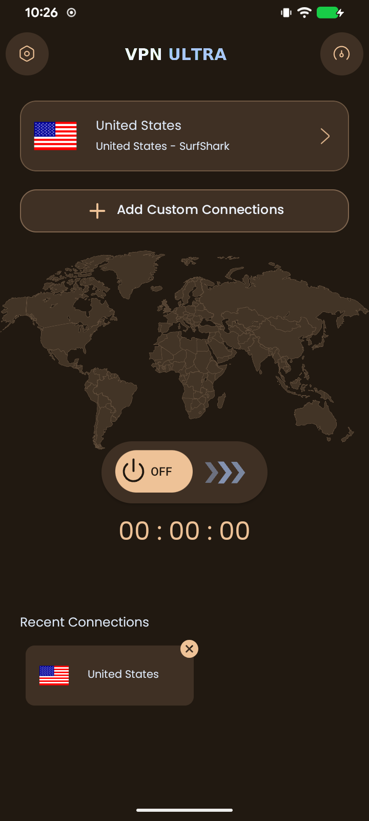 VPN ULTRA en vertical con tema Copper