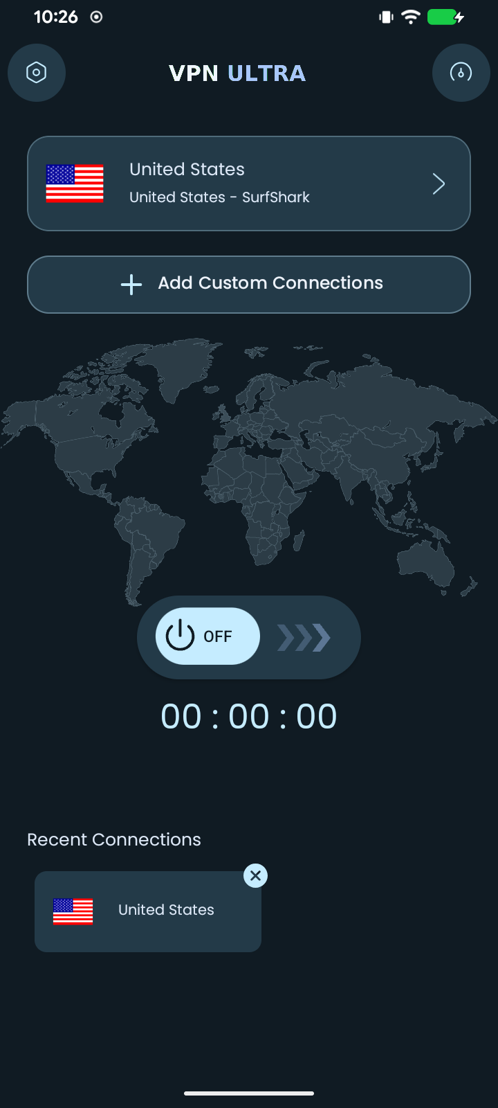 VPN ULTRA en vertical con tema Arctic
