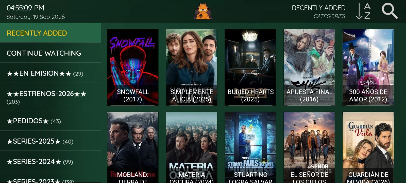 XCIPTV 2100 Green — Biblioteca de series