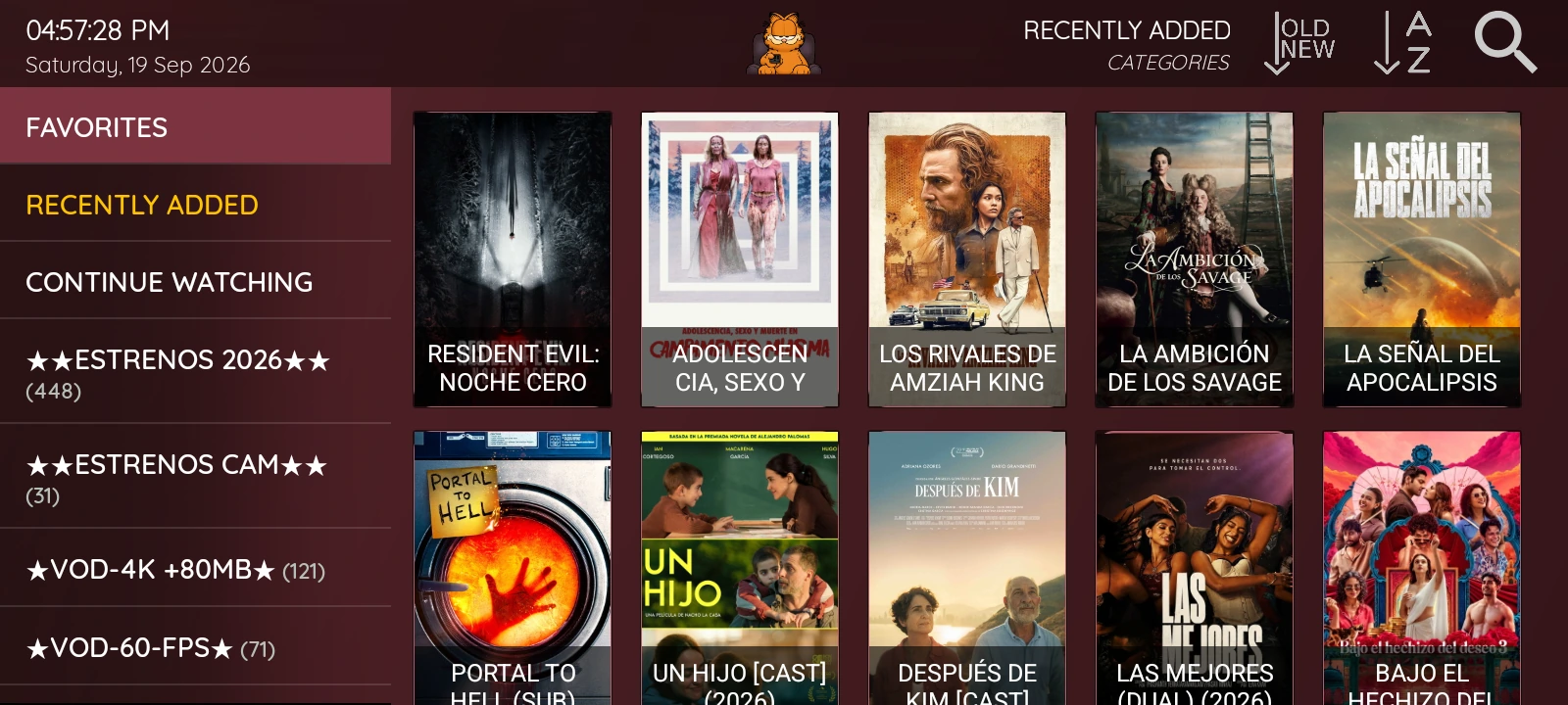 XCIPTV 2100 Red — Biblioteca de películas