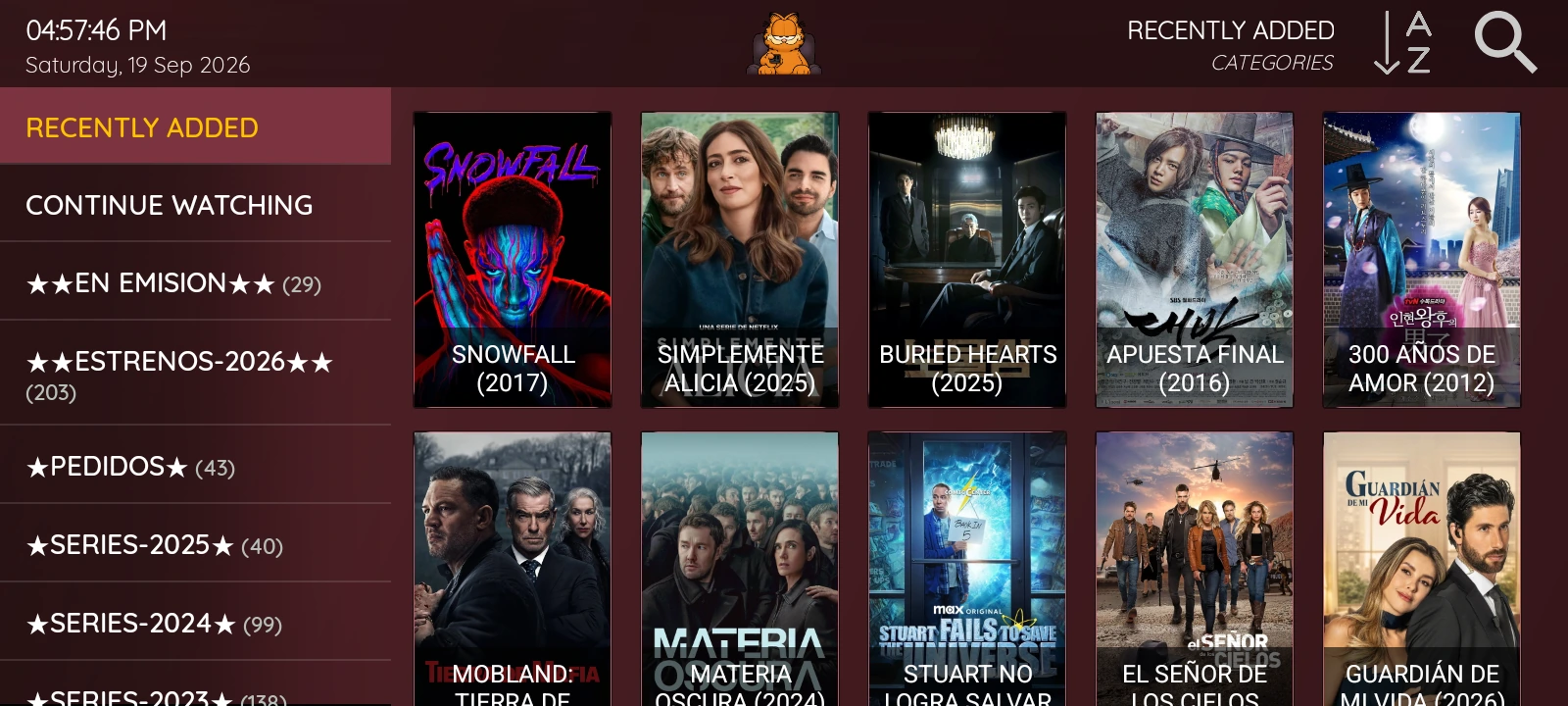 XCIPTV 2100 Red — Biblioteca de series