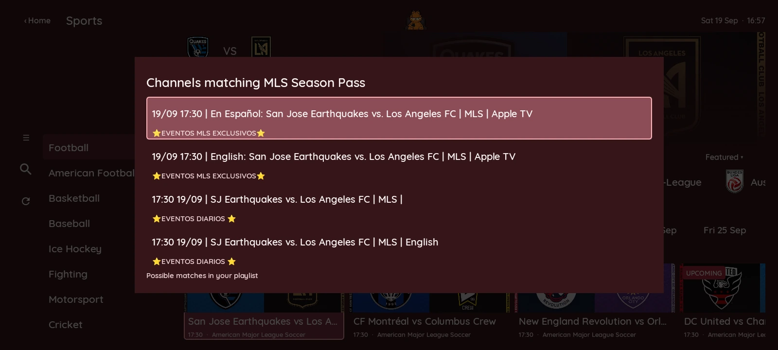 XCIPTV 2100 Red — Posibles coincidencias en la lista IPTV