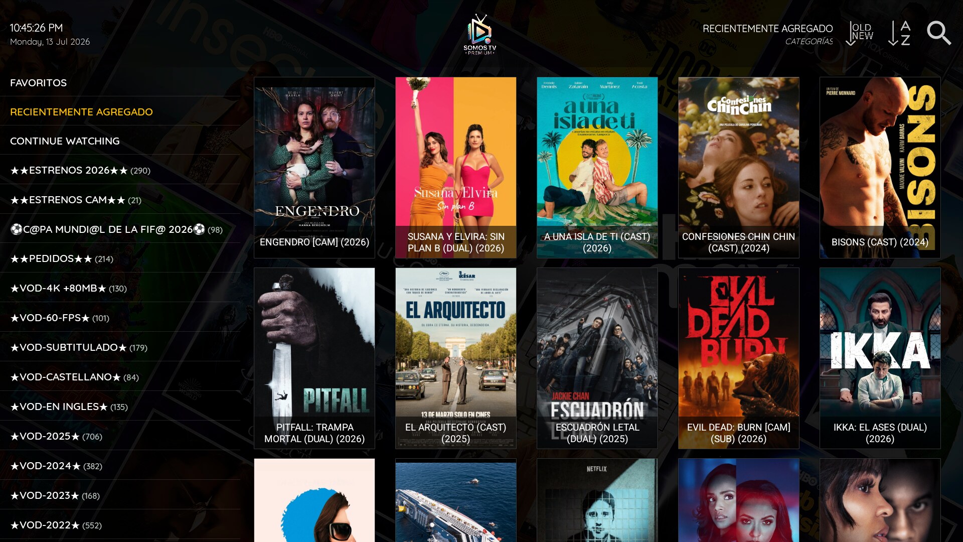 XCIPTV 910 — Películas