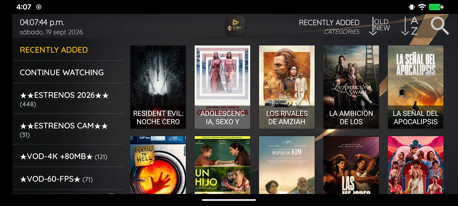 Movie library with poster artwork
