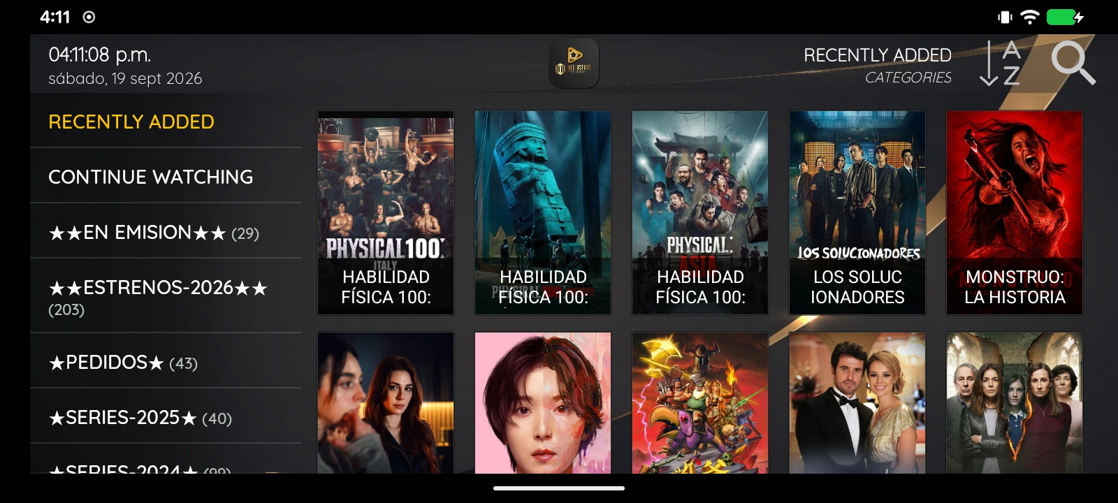 Series library with poster artwork