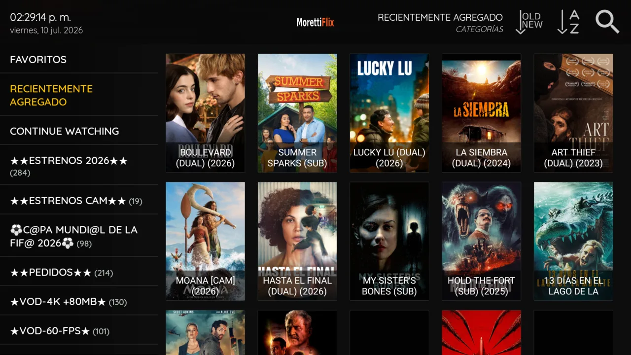 XCIPTV V1001 — películas (VOD) con TMDB
