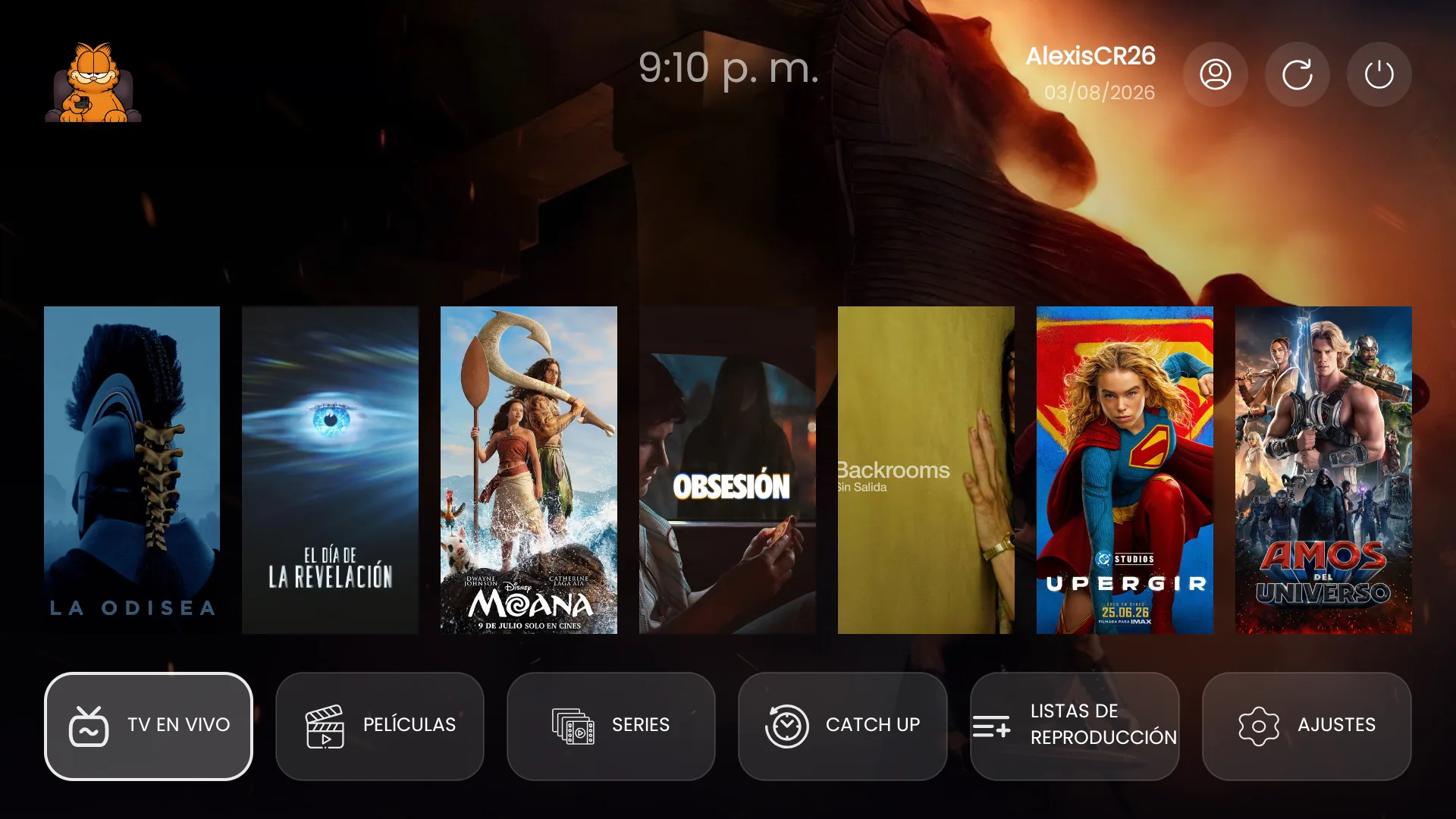 YOUTIVI ULTRA 6 TOPICS — tema de home Browse con riel de pósters